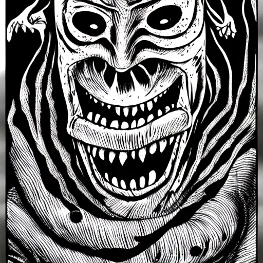 Prompt: a monster in the style of junji ito