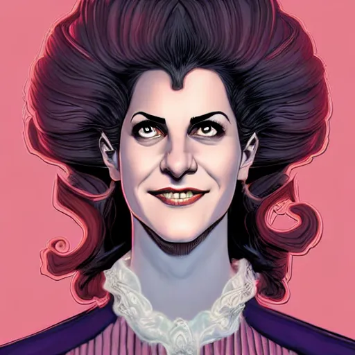 Prompt: a fantasy comic - style full portrait of an aristocrat who looks like young gilda radner, digital illustration by ken taylor and sana takeda and jenny frison, character design, concept art, fine inking lines, vivid colors, dnd, highly detailed!, hd, 4 k, trending on artstation