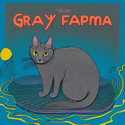 Image similar to gray cat as a tame Impala album