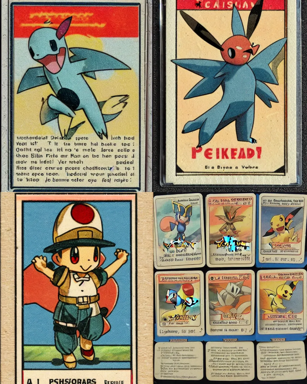Prompt: A Pokémon card from 1945