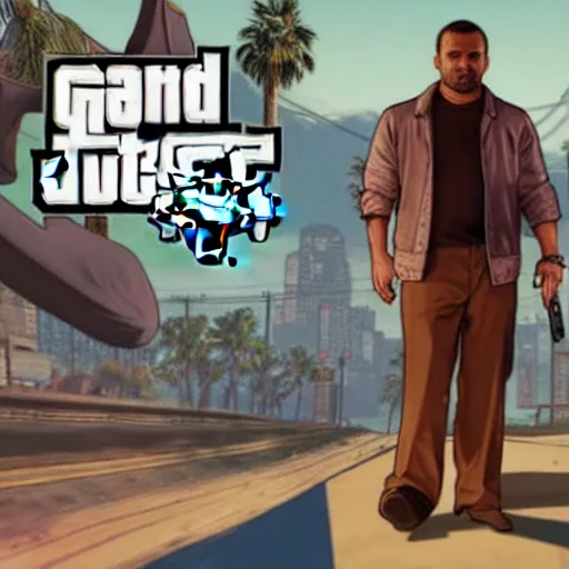 Prompt: gta 6 with augustinho carrara as cover character