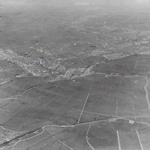 Prompt: an aerial photo of bombed italy