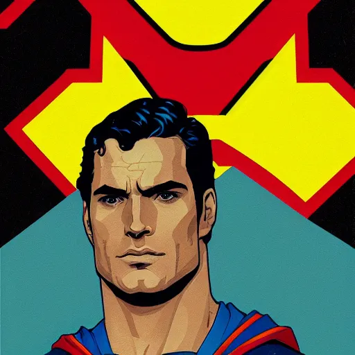 Image similar to Henry Cavill Superman profile picture by Sachin Teng, asymmetrical, Organic Painting, Matte Painting, geometric shapes, hard edges, graffiti, street art:2 by Sachin Teng:4