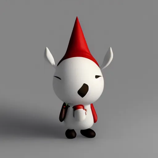 Image similar to 3 d model, moomin doll, by takashi murakami, octane render