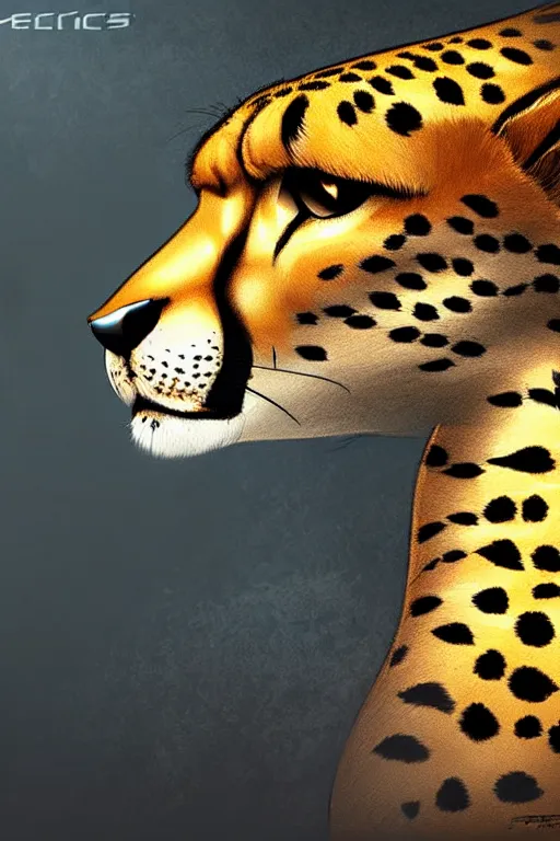 Prompt: epic professional digital art of a cheetah in fantasy jungle cgsociety wlop behance by pixiv
