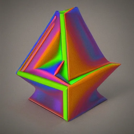 Prompt: a square, a triangle and a sphere by H.R Giger, surrealist artist, conncept art, bizarre artwork, crazy concepts, rainbow color scheme, depth of field, 3d Render