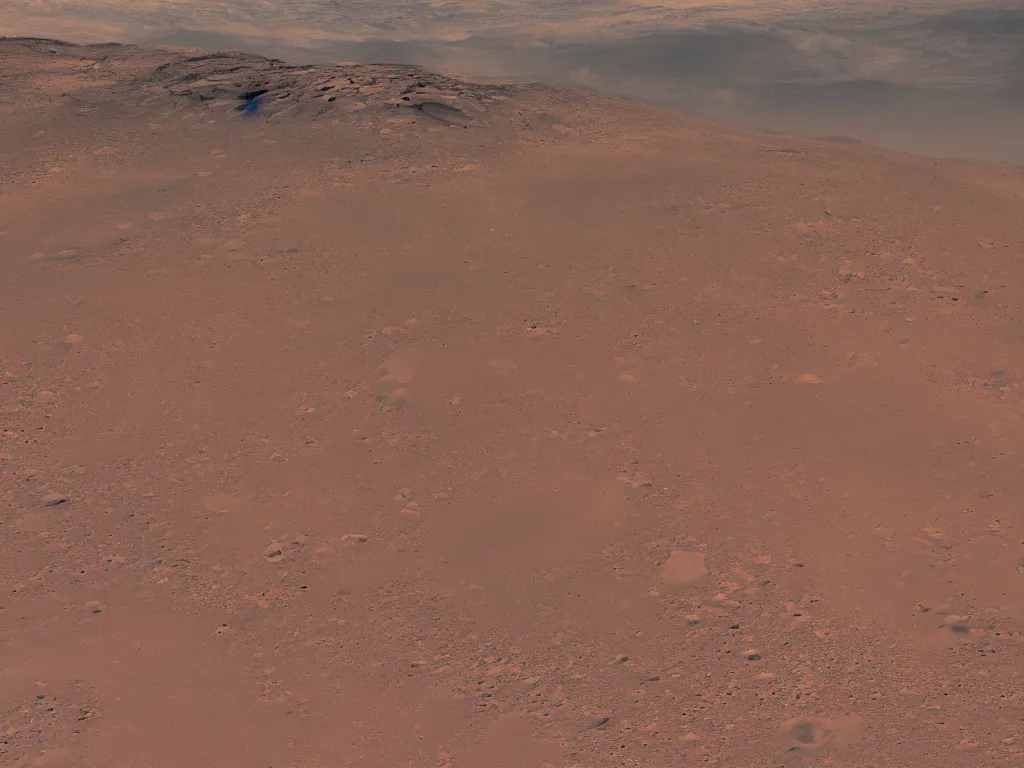 Prompt: Dramatic photograph of mountains range on Mars