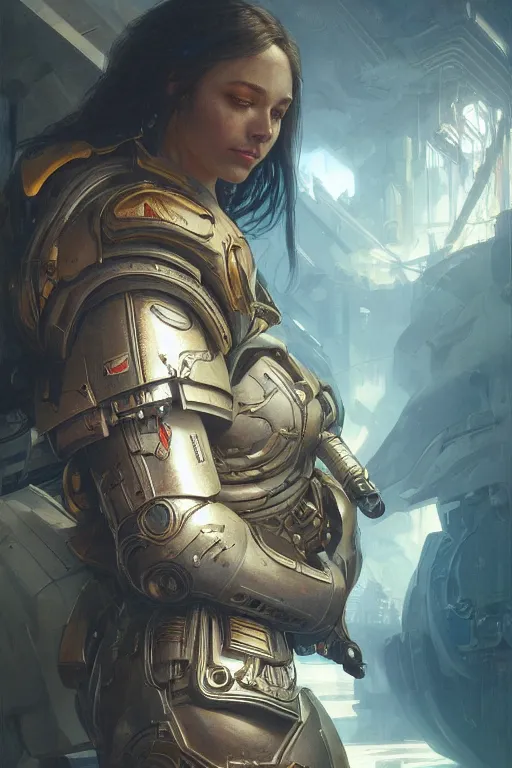 Image similar to Ultra realistic illustration, space marine, cyberpunk,sci-fi, fantasy, intricate, elegant, highly detailed, digital painting, artstation, concept art, smooth, sharp focus, illustration, art by artgerm and greg rutkowski and alphonse mucha