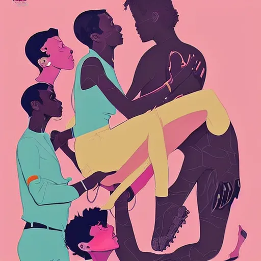 Prompt: poster by tomer hanuka, real lgbt love