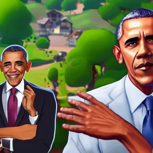 Prompt: barack Obama in fortnite