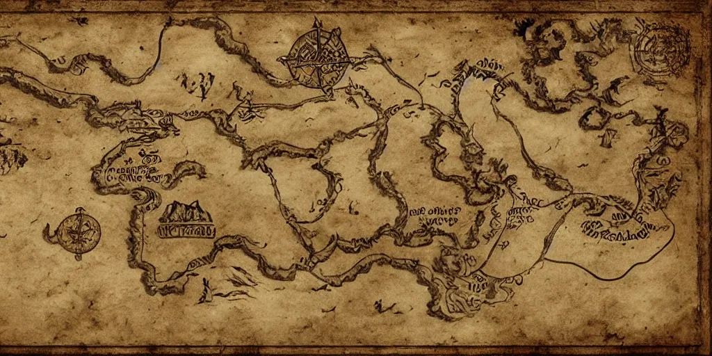 Prompt: a very detailed treasure map