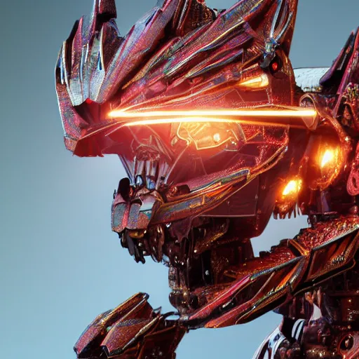 Image similar to a highly detailed close-up bust, of an awe-inspiring beautiful majestic anthropomorphic robotic mecha female dragon, with smooth and streamlined armor, standing and posing elegantly in front of the camera, well detailed head with LED eyes, sharp sleek design, two arms, digital art, artstation, DeviantArt, professional, octane render, sunset lighting