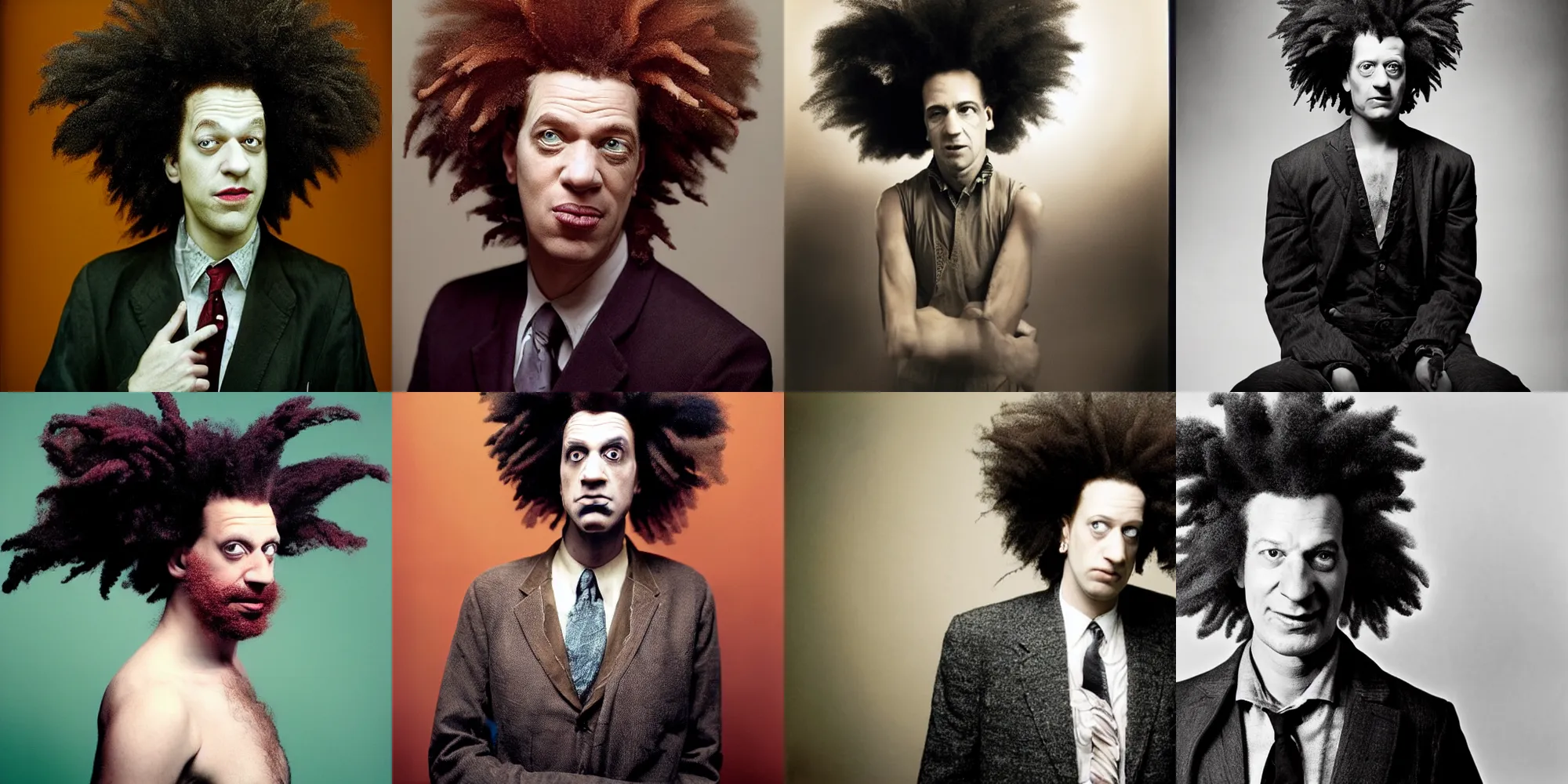 Prompt: Candid portrait photograph of Sideshow Bob, taken by Annie Leibovitz