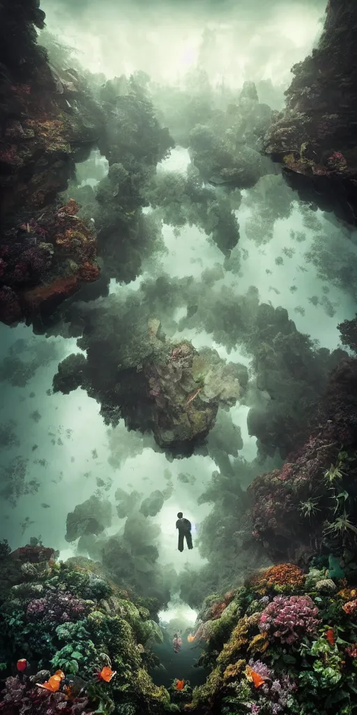 Image similar to symmetry!! landscape, stunning, beautiful, aesthetic, award winning, breathtaking, perfect composition, perfect lighting, andreas franke, 4 k