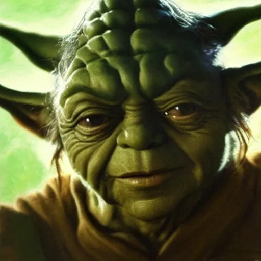 Prompt: ultra realistic portrait painting of tommy lee jones as yoda, art by frank frazetta, 4 k, ultra realistic, highly detailed, epic lighting