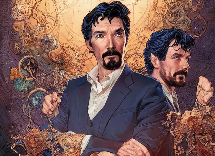 Prompt: a highly detailed business portrait of stephen strange, james gurney, james jean