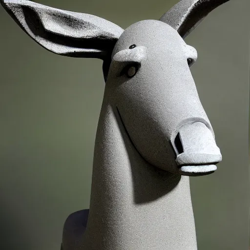 Prompt: donkey made of concrete