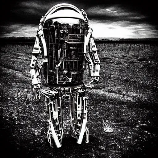 Prompt: “fantastical bio-mechanical being from outer space, never seen before, photography, high definition, strange, peculiar”