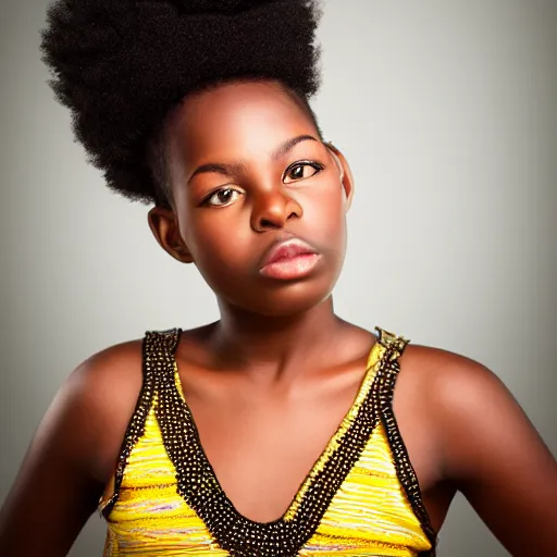 Portrait Photograph Of Beautiful African Girl With Stable Diffusion