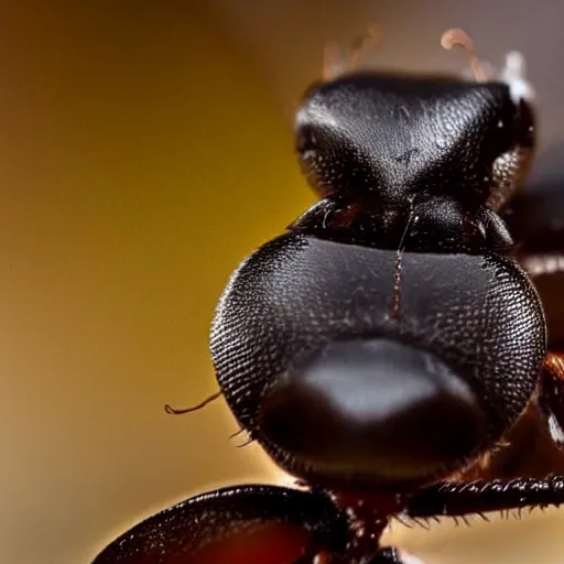 Prompt: close up photograph of an ant watching tv
