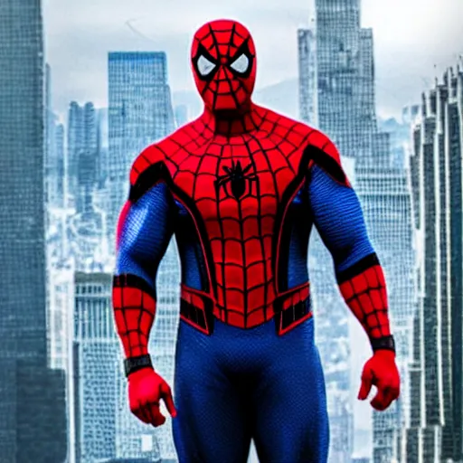 Image similar to dwayne johnson as spiderman