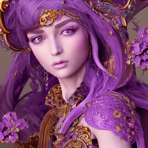 Prompt: princess of amethyst, ornate, intricate, hyper detailed, stunning, 4 k, octane render