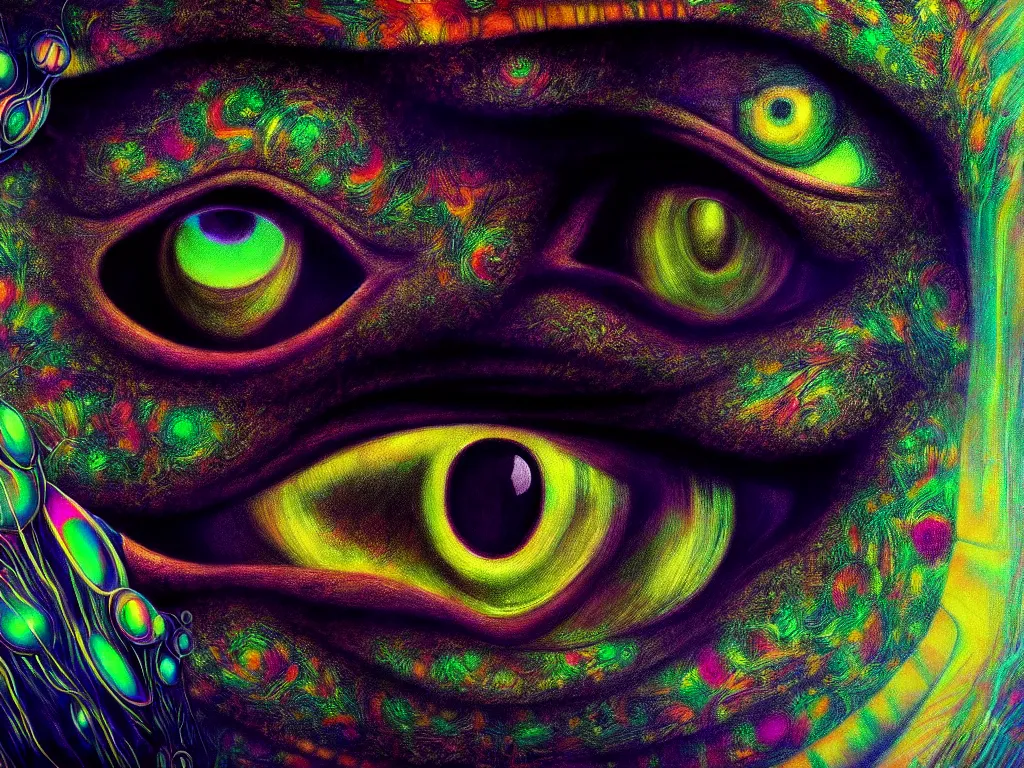 Prompt: highly detailed photo of psychedelic dilated pupil, trending on deviantart, neo surrealism, sharp focus, a lot of little details, octane, masterpiece, art by max ernst