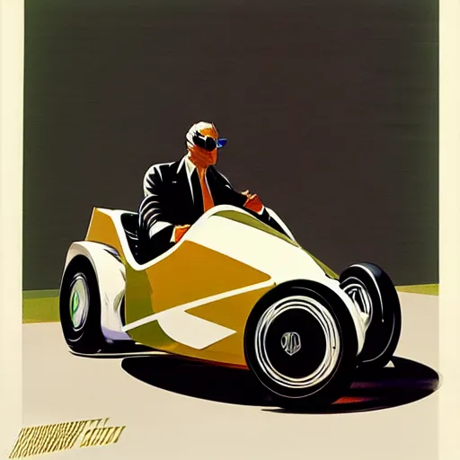 Prompt: concept art for a car with attached sidecar, painted by syd mead, high quality