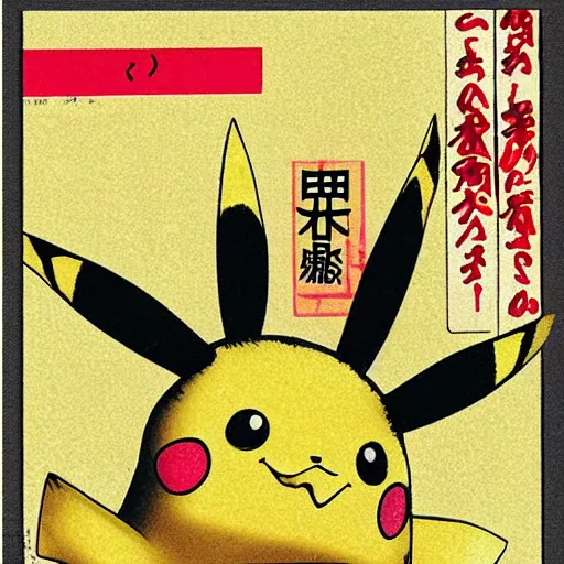 Image similar to japanese art of pikachu