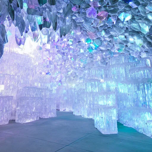 Prompt: a cave of beautiful glowing crystals, realistic