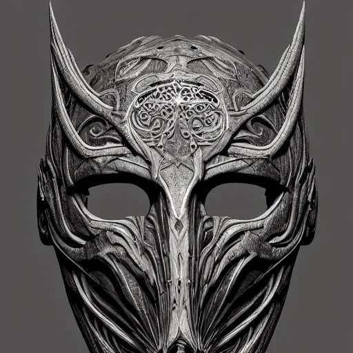 Image similar to corvo attano's mask, intricate linework, intricate detail, artstation, behance, deviantart trending, beauitful, smooth, focus, octane render