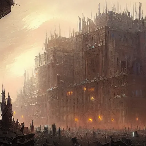 Image similar to a hoard of the dead about to take over a city, ultra detailed, fantasy illustration, by greg rutkowski