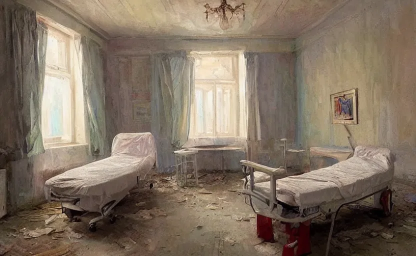 Image similar to Abandoned hospital room. By Konstantin Razumov, highly detailded