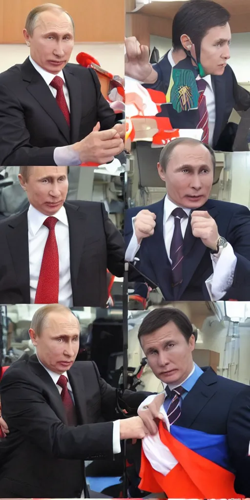 Image similar to vladimir putin as phoenix wright, ace attorney