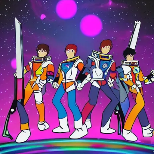 Prompt: “voltron playing music at a concert in outer space”