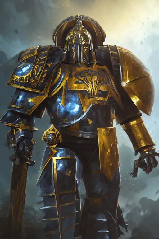 Image similar to armor portrait heros warhammer 4 0 k horus heresy fanart - the primarchs emperor by johannes helgeson animated with vfx concept artist & illustrator global illumination ray tracing hdr fanart arstation zbrush central hardmesh 8 k octane renderer comics stylized