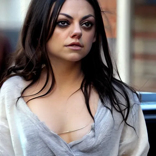 Image similar to close up photo of mila kunis on set