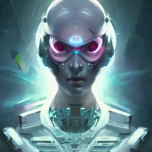 Prompt: a portrait of a cybernetic ghost, cyberpunk concept art by pete mohrbacher and wlop and artgerm and josan gonzales, digital art, highly detailed, intricate, sci-fi, sharp focus, Trending on Artstation HQ, deviantart, unreal engine 5, 4K UHD image