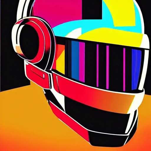 Prompt: daft punk concert in 1 bit art style