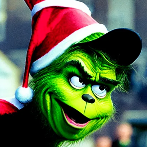 Image similar to photograph of the grinch as a member of the irish republican army