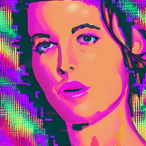 Prompt: a highly detailed and realistic concept art of Kelly Monaco in a vaporwave artwork composition, Windows98 logo, 8k, intricate, pastel colors