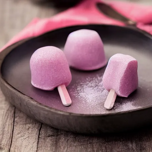 Image similar to bubble shaped powdered turkish delight lollies award winning food photography