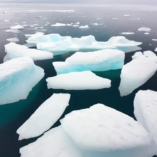 Prompt: photo of icebergs shaped like chicken nuggets