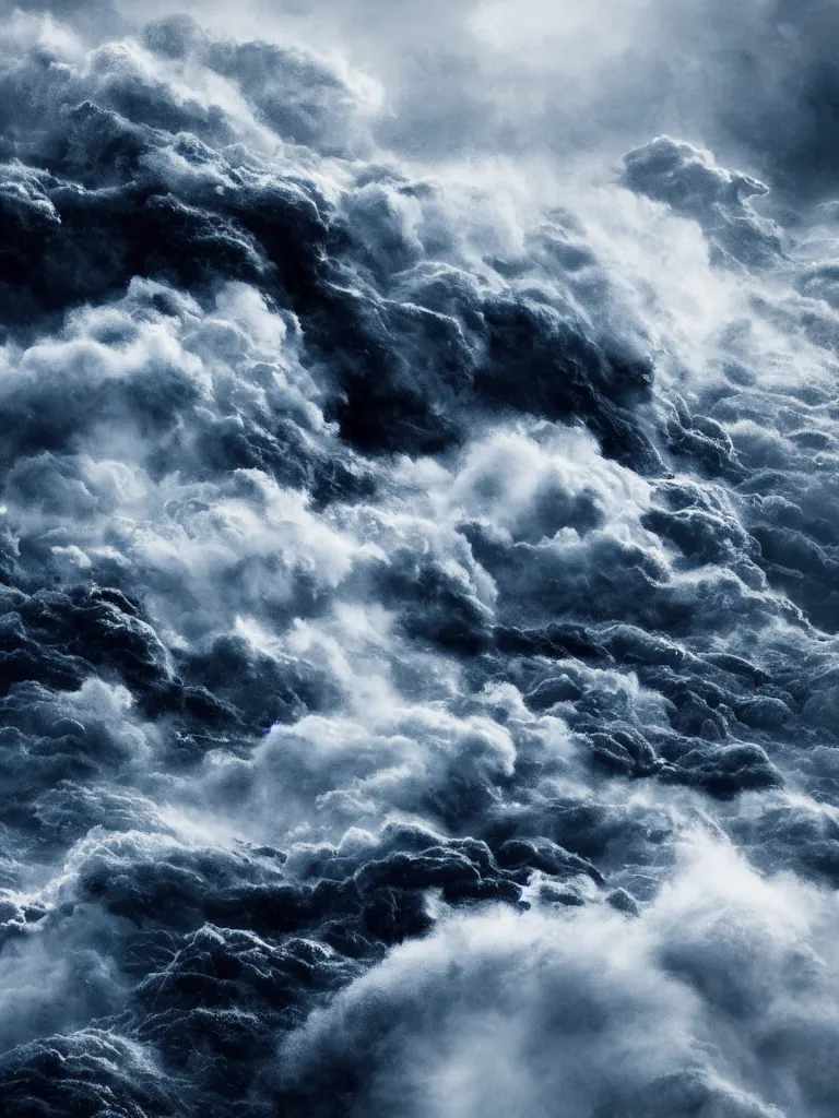 Image similar to detailed sea, layers, very detailed dark super storm, hyper realistic, impressive, very atmospheric, smoke boiling, cinematic, deep, very high complexity, stunning, masterpiece, weather photography, very detailed. 4 k