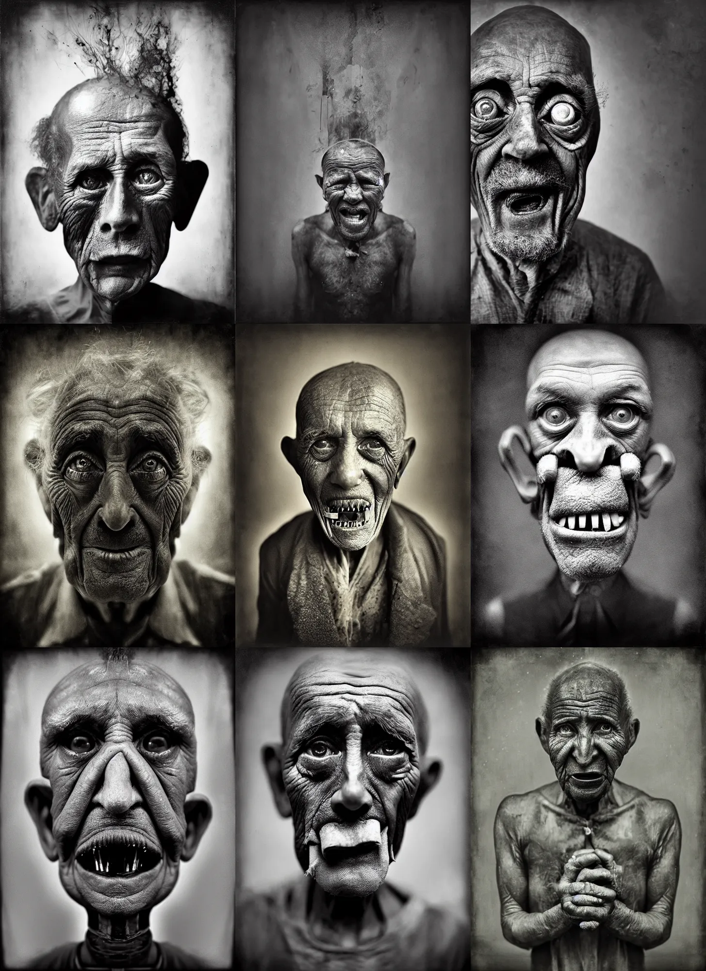 Prompt: anthropomorphic mangle by lee jeffries, gelatin silver process