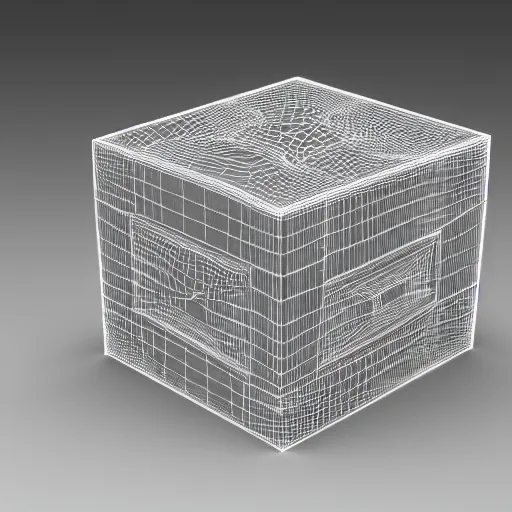 Prompt: a 3 d render of a transparent cube