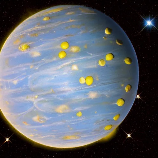 Image similar to planet lemon, photo by hubble telescope