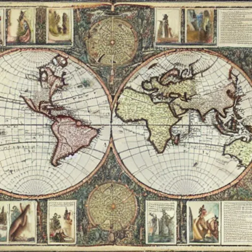 Prompt: a detailed map of the world,