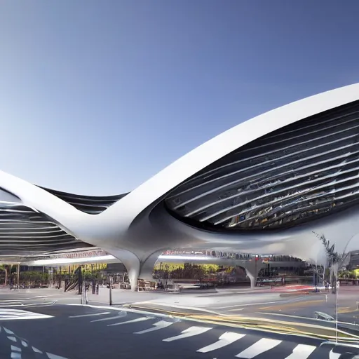 Prompt: LAX designed by Zaha Hadid