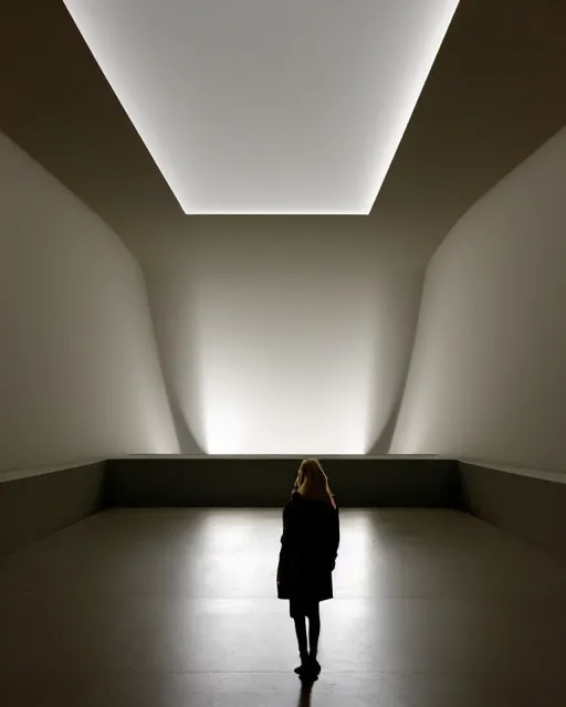 Prompt: Zara raincoat in a deluge set lit with recursive refraction, light installation by James Turrell —mp